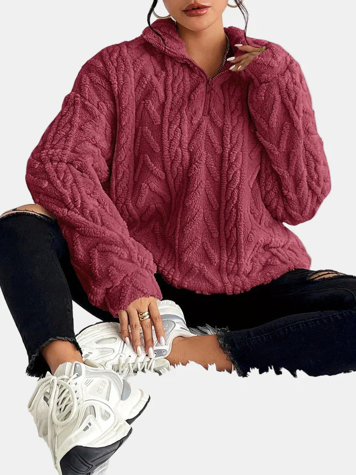 Marie - Pull Zippé Chic et Confortable