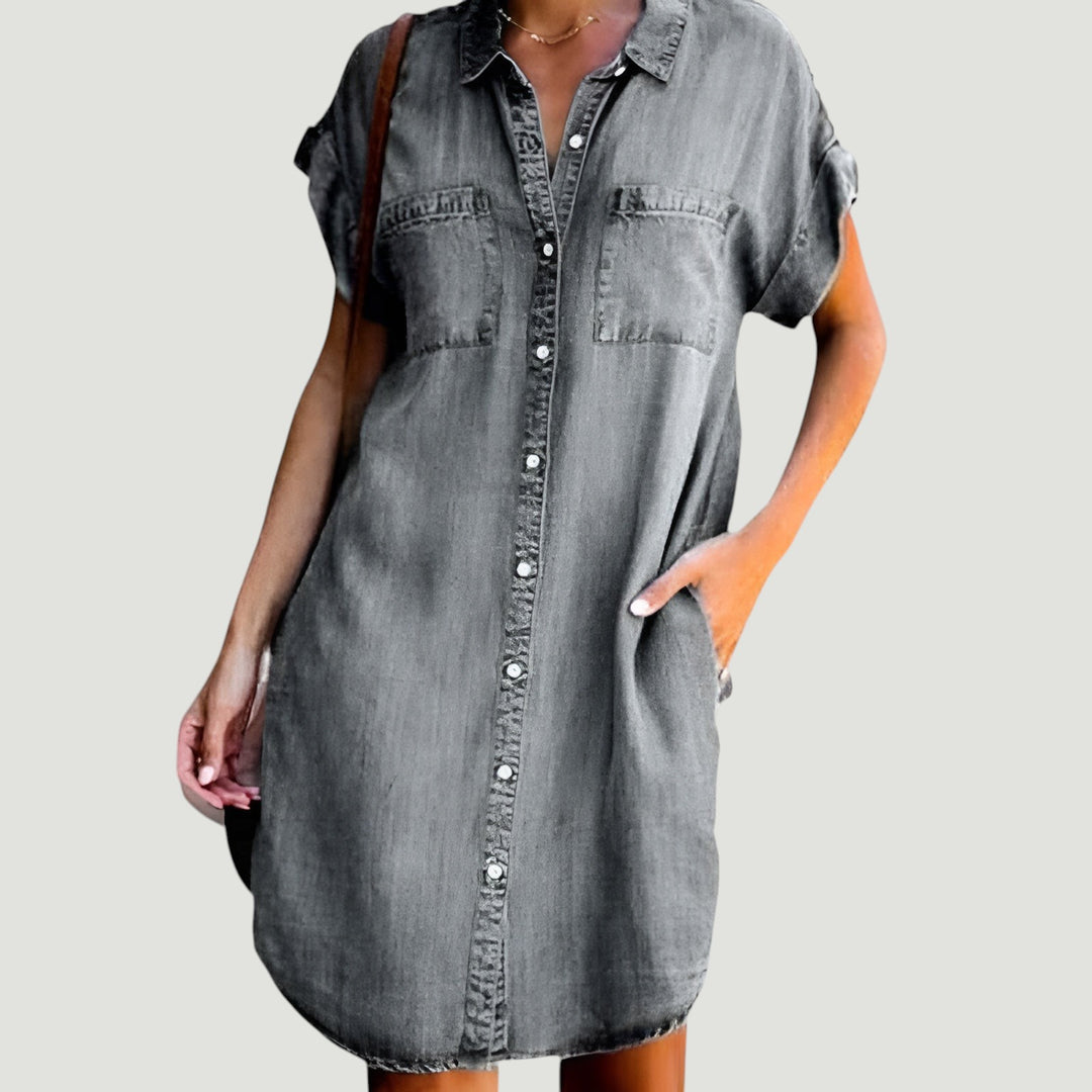 Julie™ | Robe en Jean à Boutons