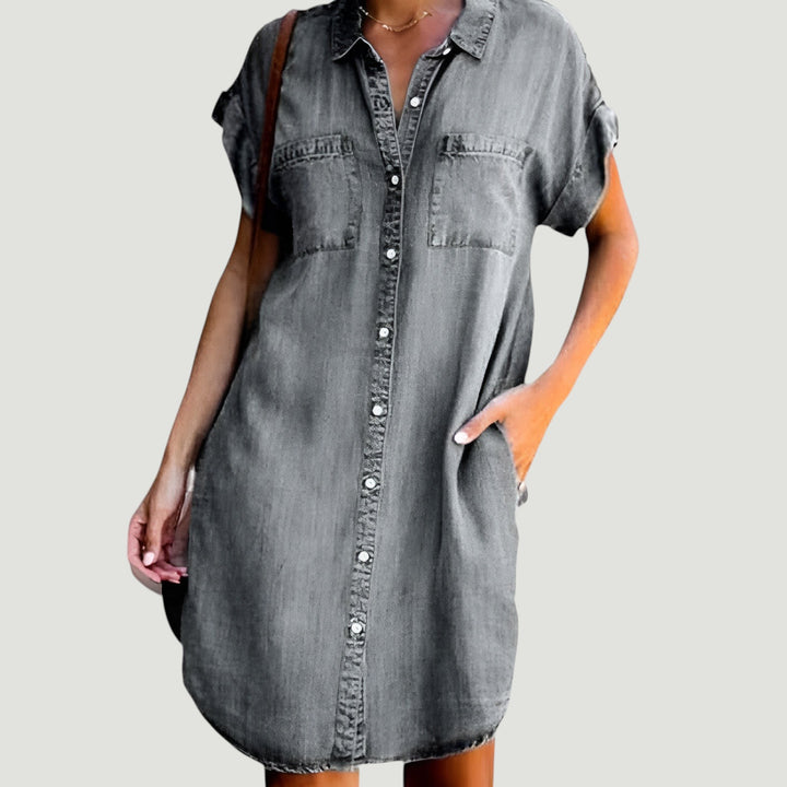 Julie™ | Robe en Jean à Boutons