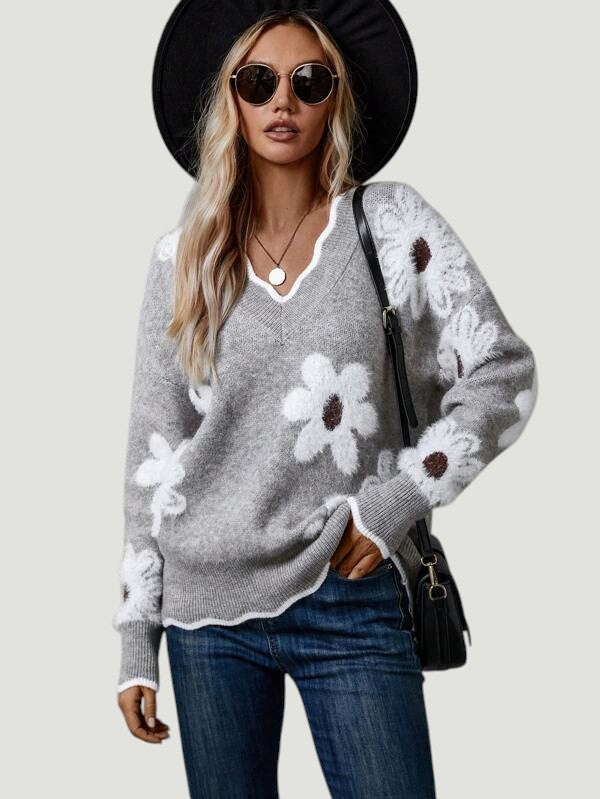 Thea - Pull Floral Élégant