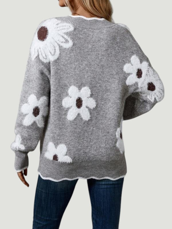 Thea - Pull Floral Élégant