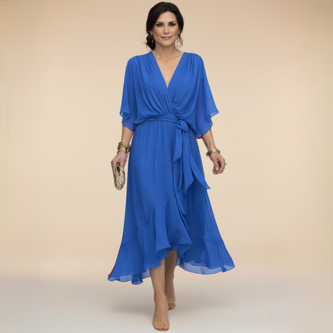 Nadia™ Robe Féminine Drapée Élégance Fluide
