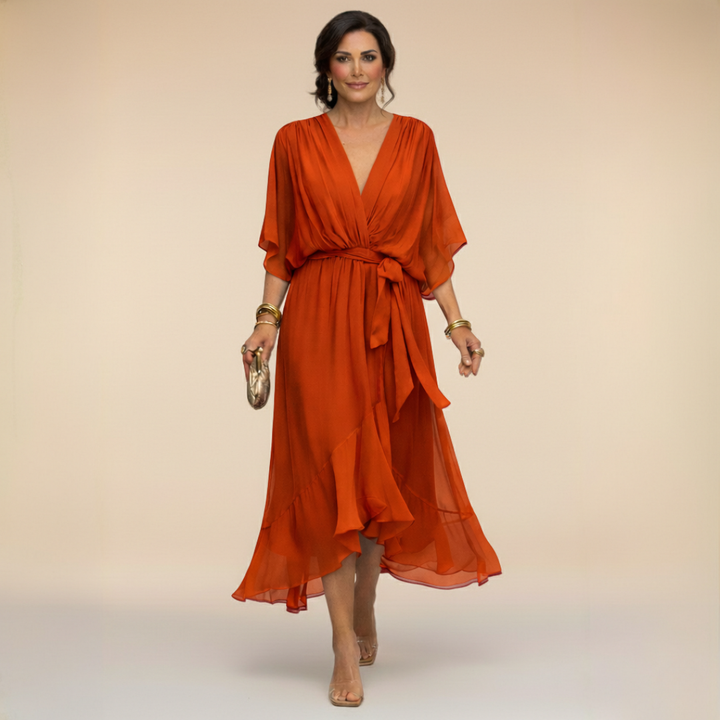 Nadia™ Robe Féminine Drapée Élégance Fluide