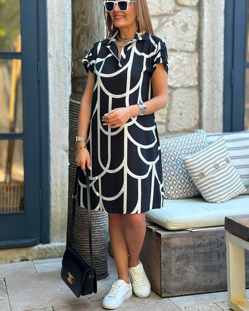 Élyne™ | Élégante Robe à Manches Courtes