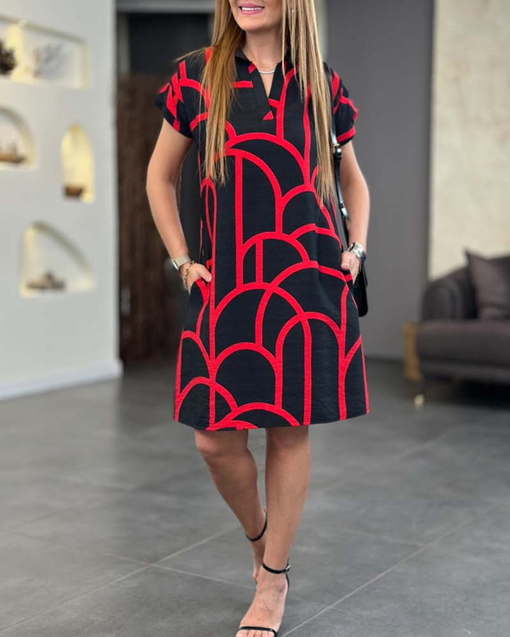 Élyne™ | Élégante Robe à Manches Courtes