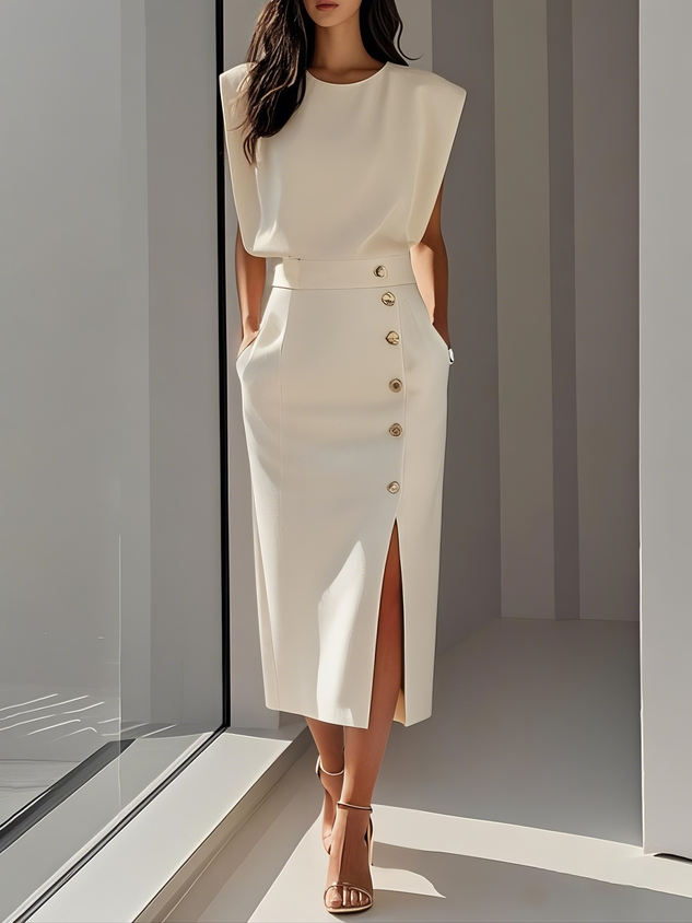 Sidonie™ Robe Féminine Chic et Structurée