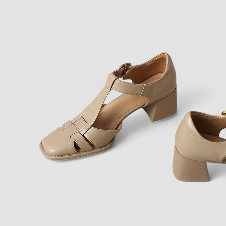 Eulalie | Talons Bloc T-Strap Orthopédiques
