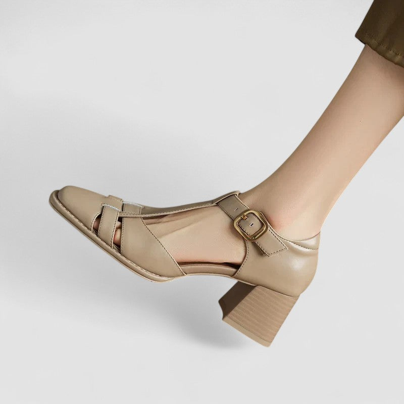 Eulalie | Talons Bloc T-Strap Orthopédiques