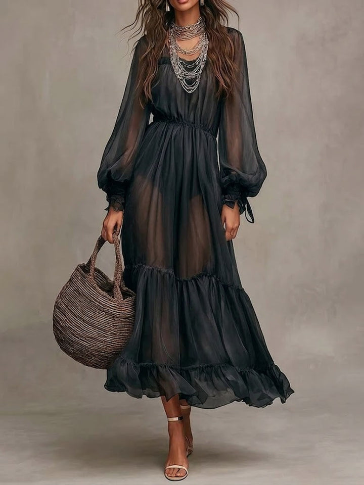 Gerda | Robe Midi Élégante avec Col en V