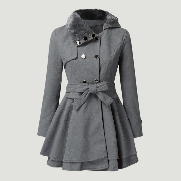 Lucie | Trench-coat élégant avec fourrure végane