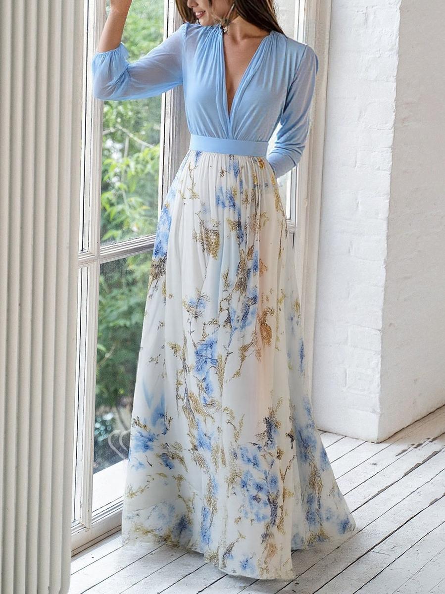 Celeste™ Robe Féminine Longue Élégance Florale