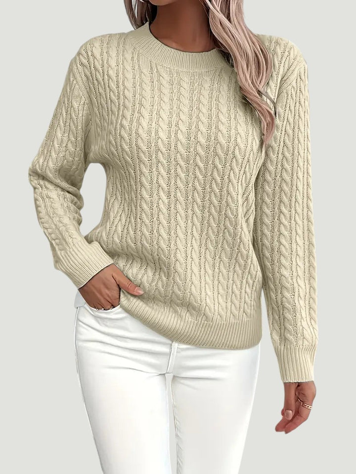 Lena – Pull en tricot à torsades pour femme