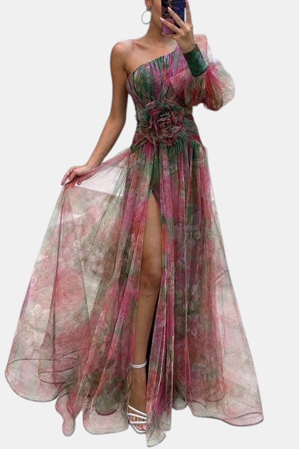 Grace | Robe Maxi Plissée Florale Évasion Estivale