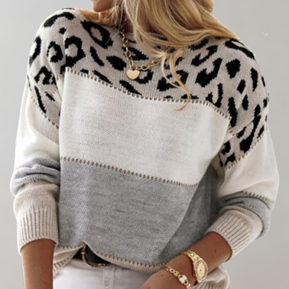Bernadetta - Pull Léopard Tendance et Confortable