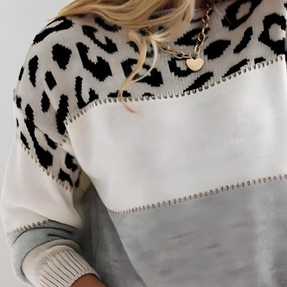 Bernadetta - Pull Léopard Tendance et Confortable
