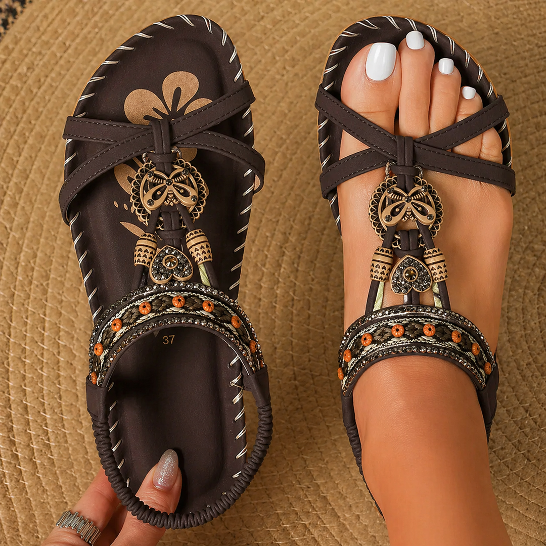 Léonie™ Sandales Féminines Style Bohème Élégant