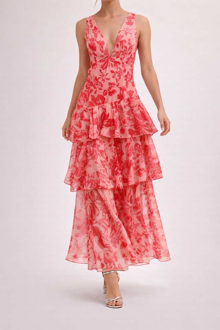 LORINE - Robe Maxi Élégance Cascade