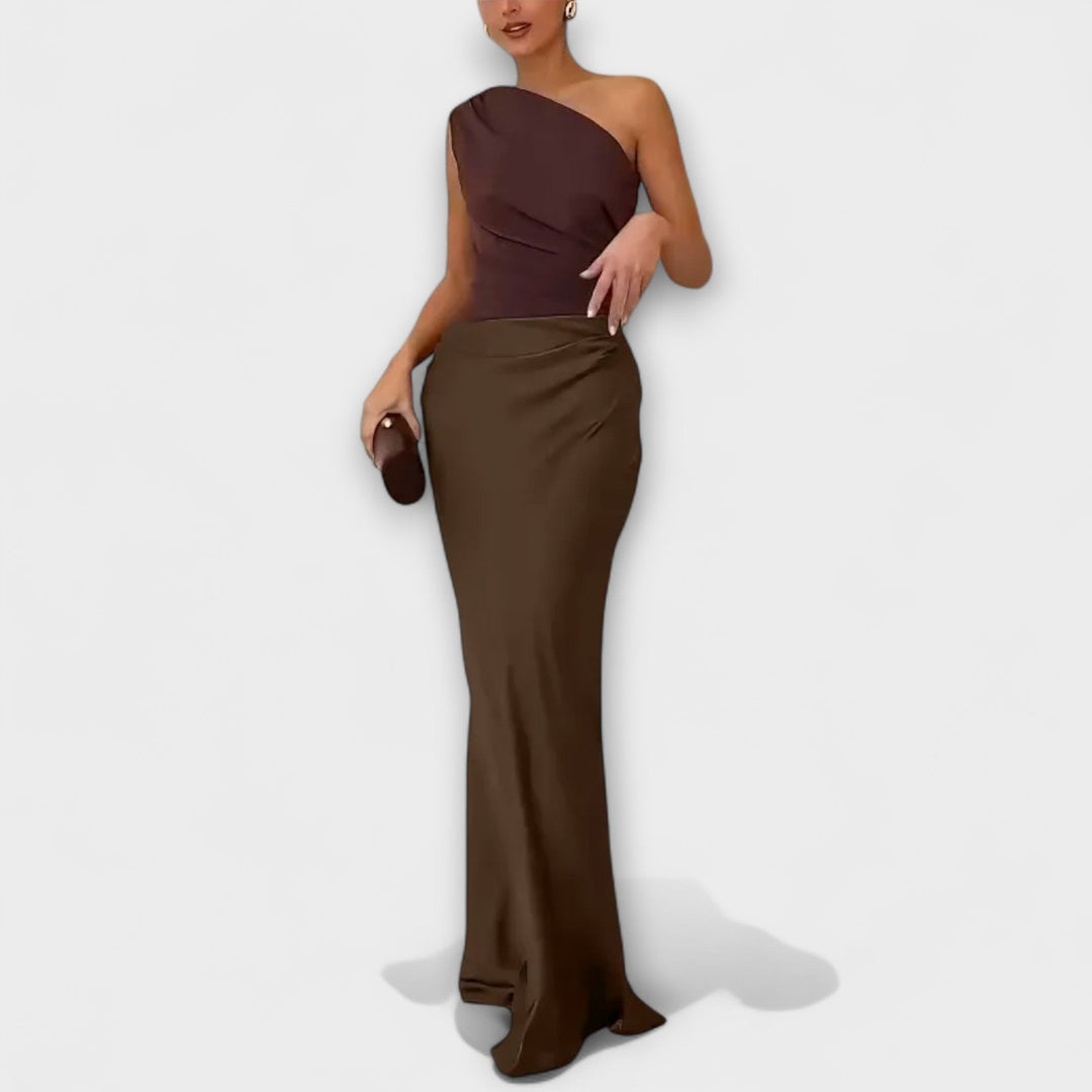 Luna - Robe asymétrique en satin