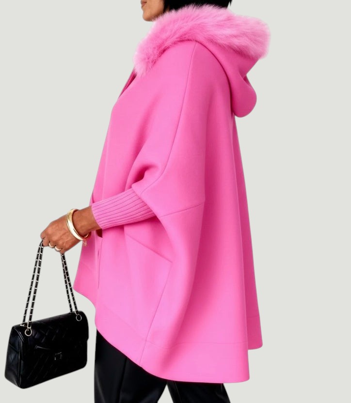 Isadora™ — Cape poncho rose élégance chaleureuse