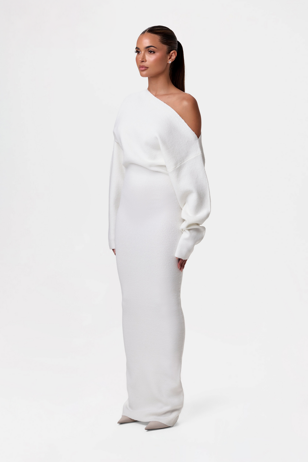 Apolline™ | Robe Pull à Épaules Dénudées