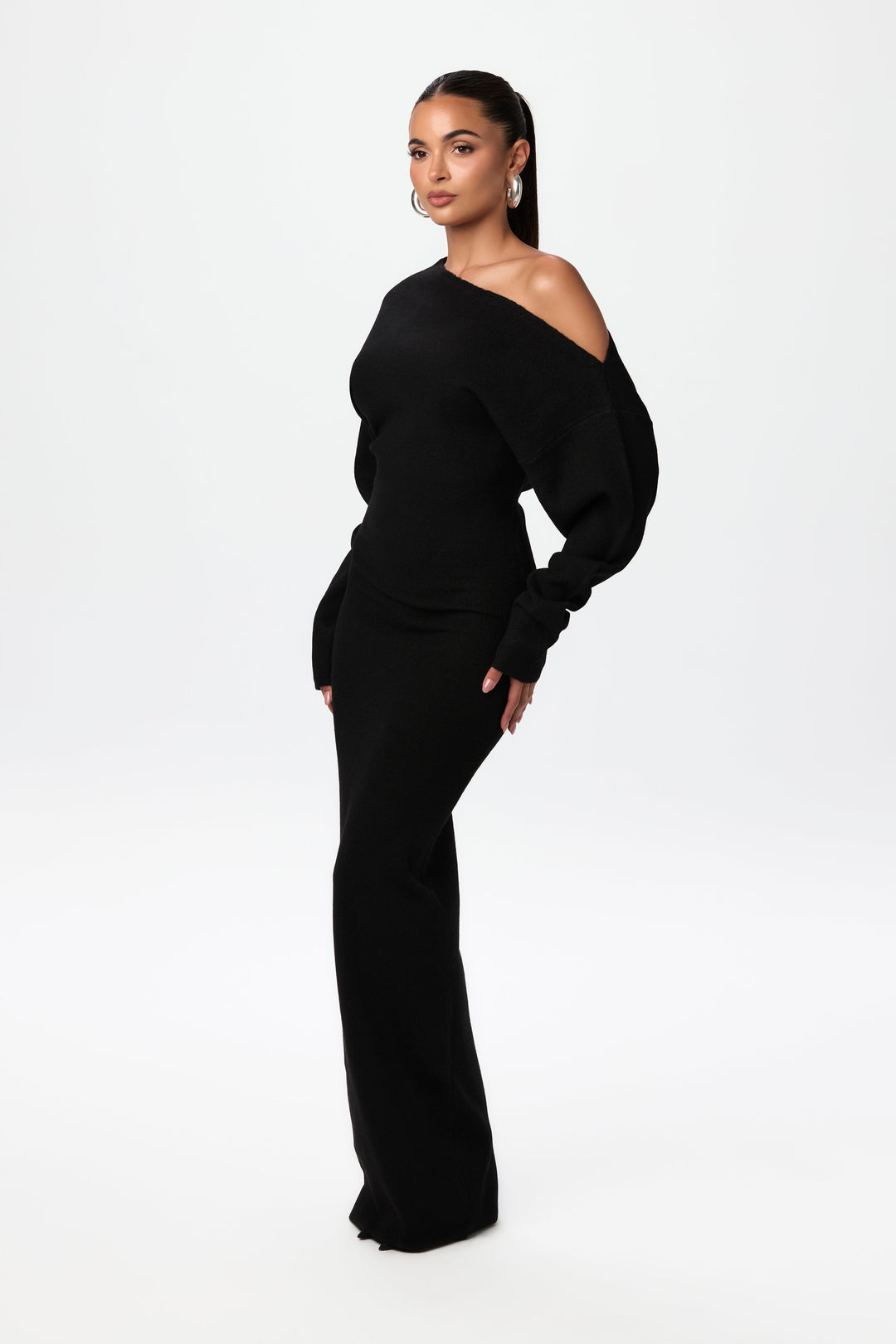 Apolline™ | Robe Pull à Épaules Dénudées