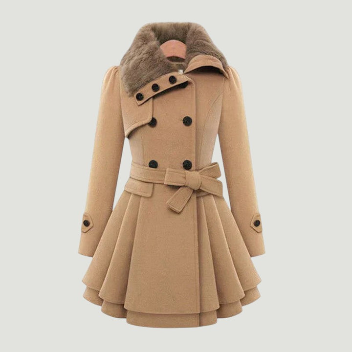 Lucie | Trench-coat élégant avec fourrure végane