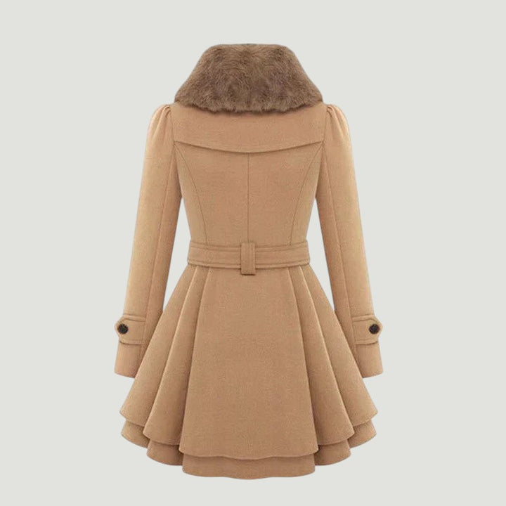 Lucie | Trench-coat élégant avec fourrure végane