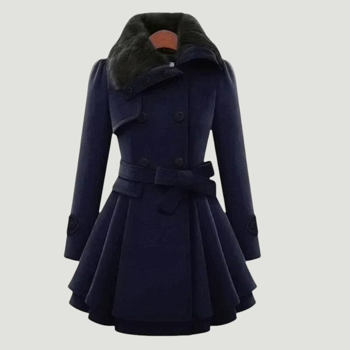 Lucie | Trench-coat élégant avec fourrure végane