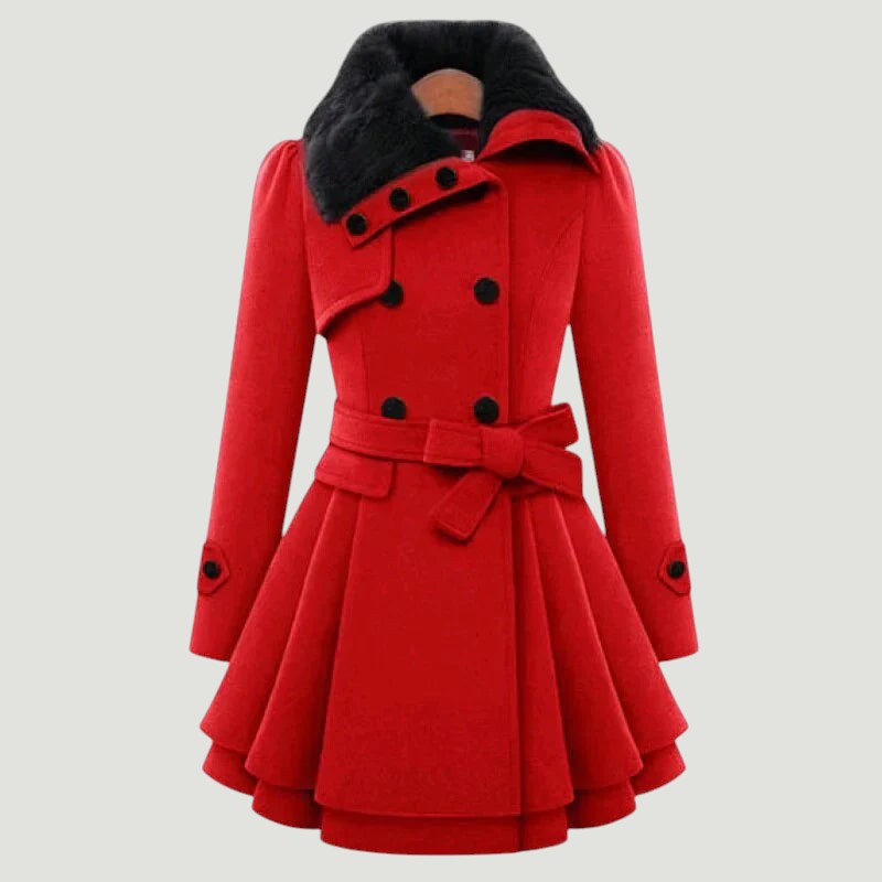 Lucie | Trench-coat élégant avec fourrure végane