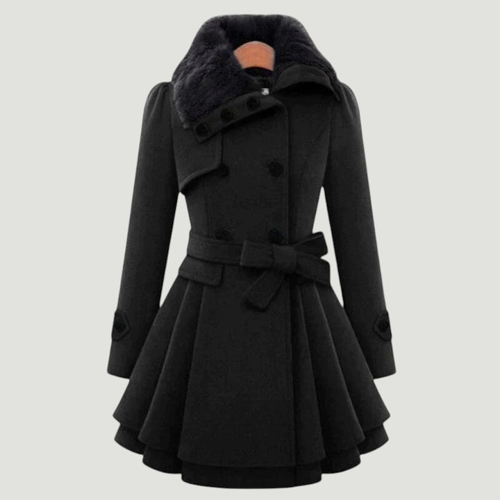Lucie | Trench-coat élégant avec fourrure végane