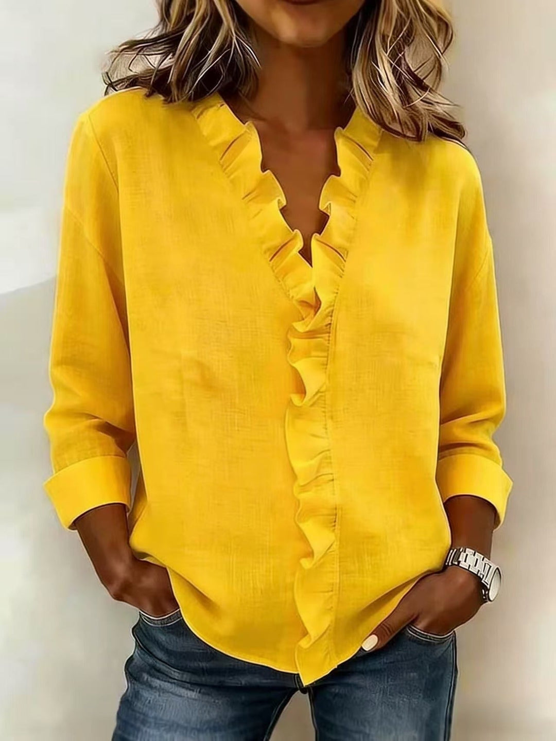 Serena™ Blouse Féminine à Volants Élégance Délicate
