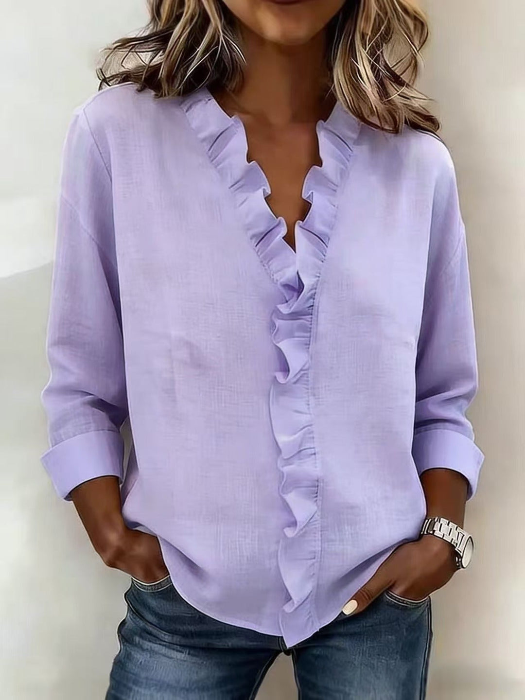 Serena™ Blouse Féminine à Volants Élégance Délicate