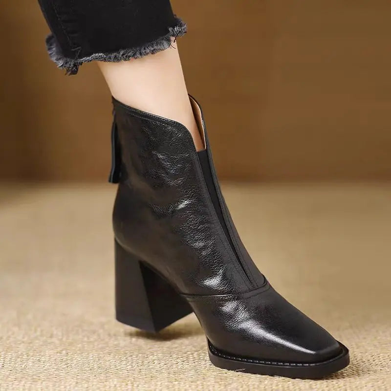 Bottines en cuir peluche Aphixta