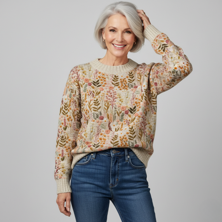 Tina - Pull Floral Élégant