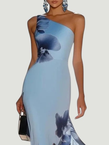 Victoria | Robe Maxi Off-Shoulder en Satin