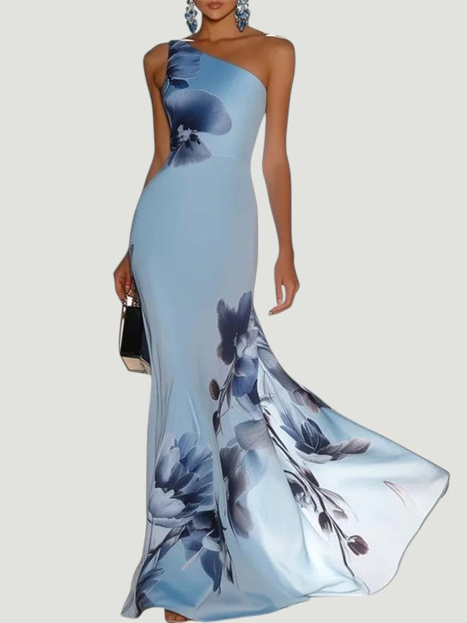 Victoria | Robe Maxi Off-Shoulder en Satin