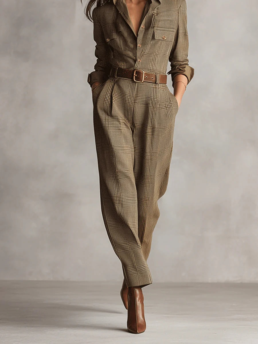 Gabrielle™ Combinaison Féminine Ceinturée Élégance Tailleur
