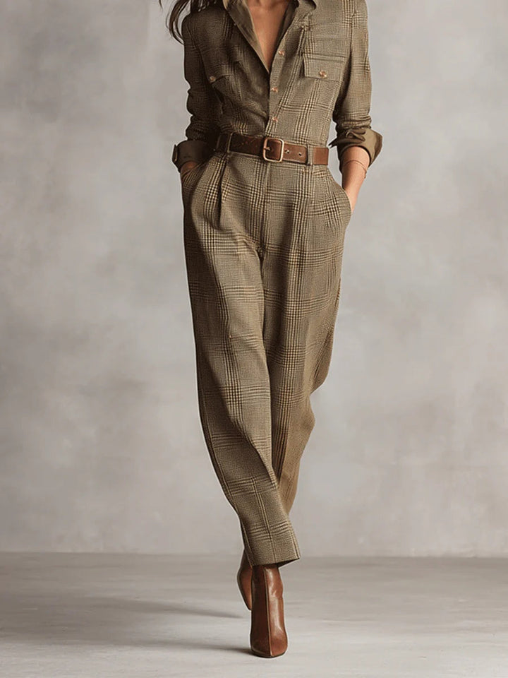 Gabrielle™ Combinaison Féminine Ceinturée Élégance Tailleur