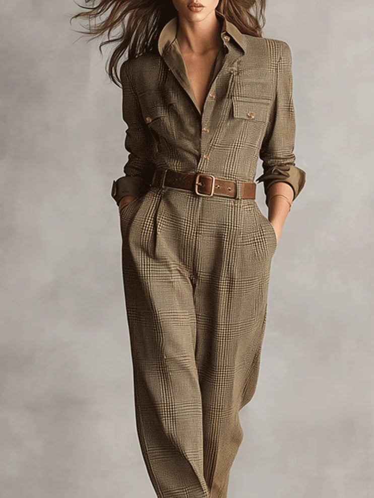 Gabrielle™ Combinaison Féminine Ceinturée Élégance Tailleur