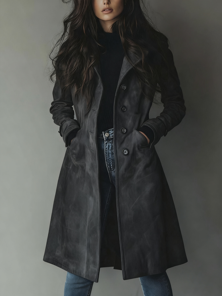 Danoir Paris™ | Trench-coat en daim au style vintage