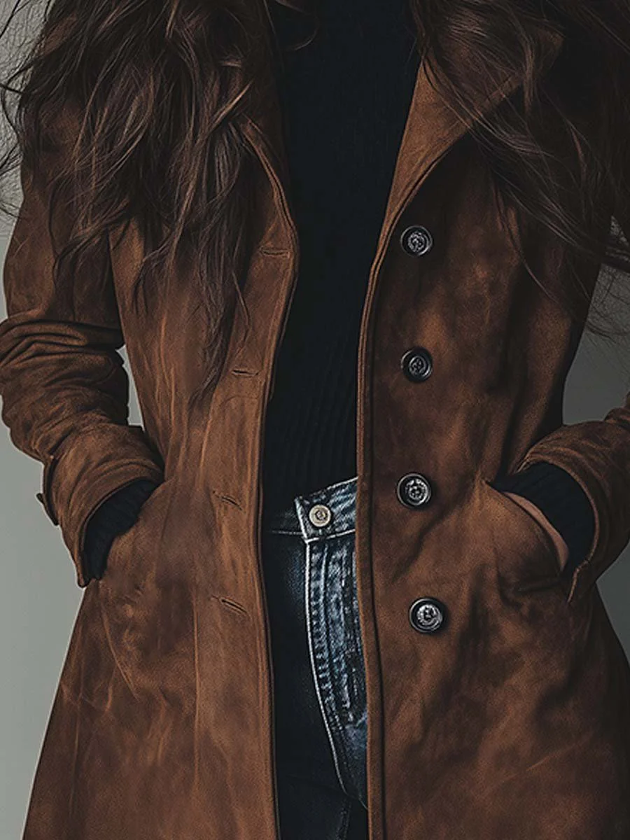 Danoir Paris™ | Trench-coat en daim au style vintage