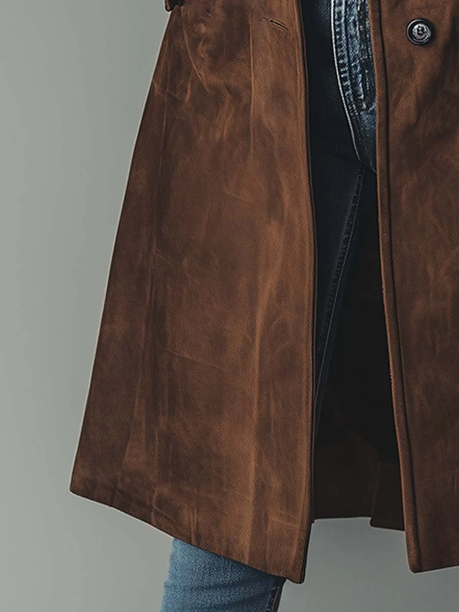 Danoir Paris™ | Trench-coat en daim au style vintage