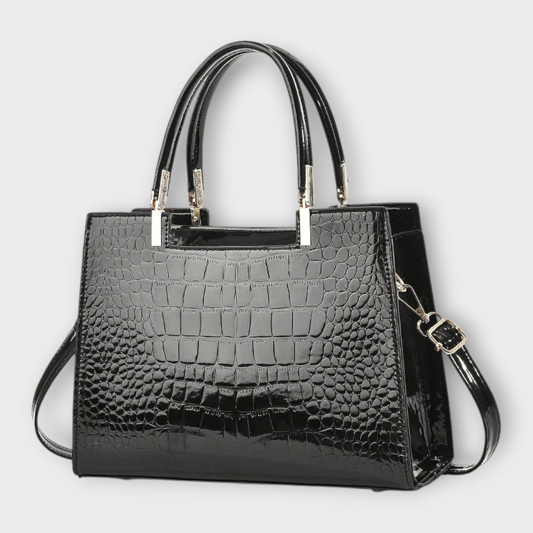 Aurora - Sac à main en cuir de crocodile brillant