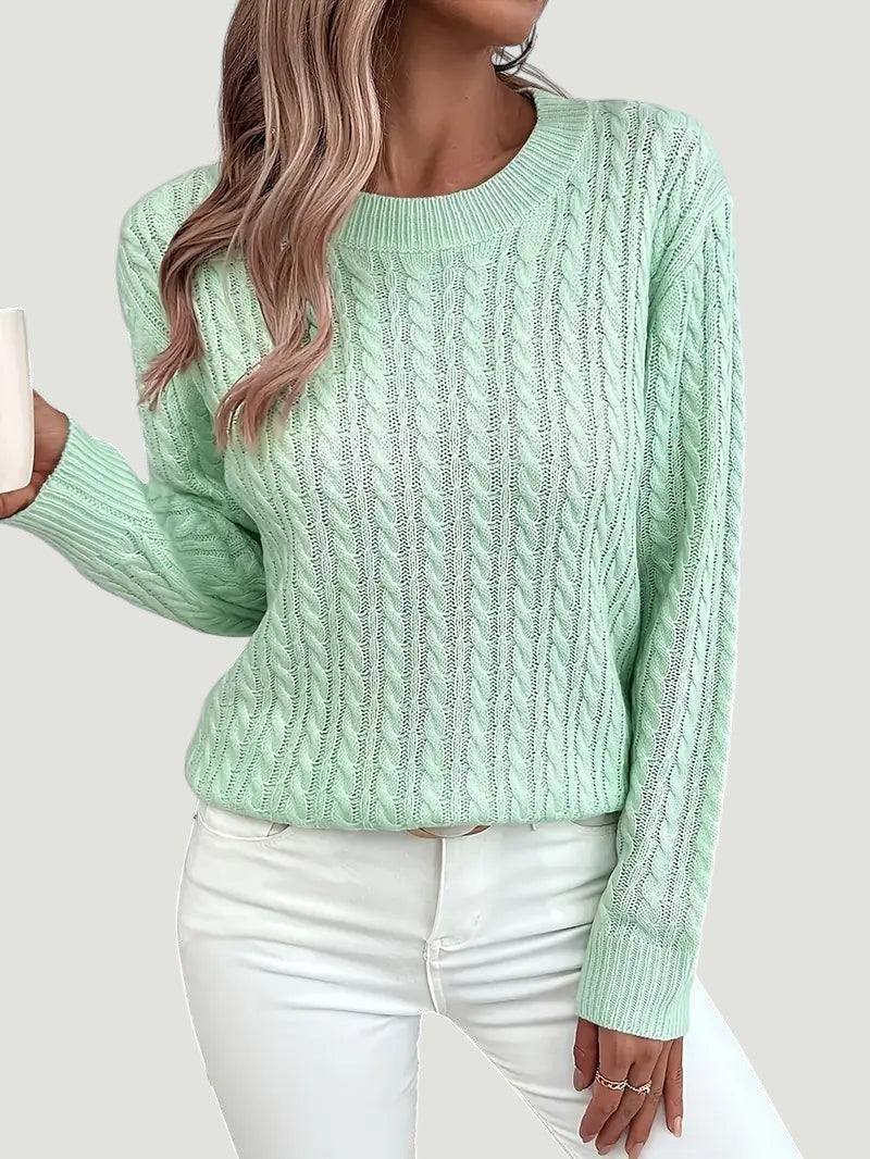 Lena – Pull en tricot à torsades pour femme
