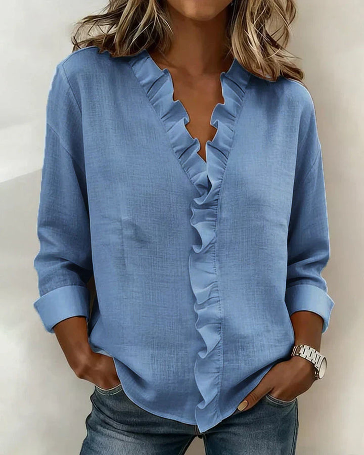 Serena™ Blouse Féminine à Volants Élégance Délicate