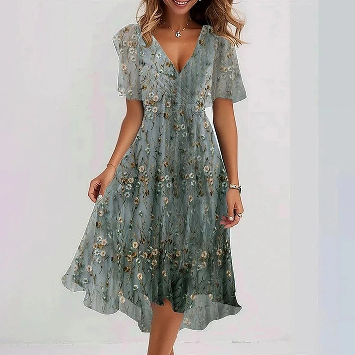 Noelia™ Robe Féminine Fleurie Élégance Romantique