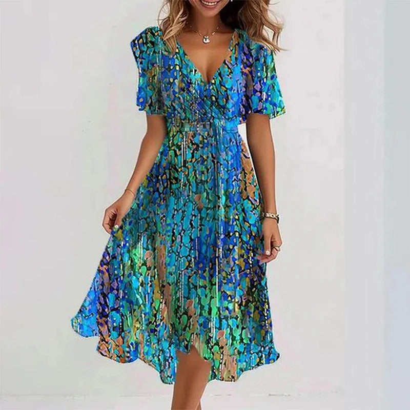Noelia™ Robe Féminine Fleurie Élégance Romantique