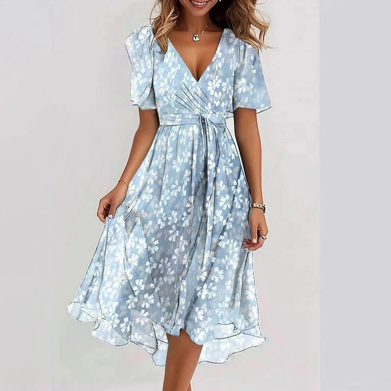Noelia™ Robe Féminine Fleurie Élégance Romantique