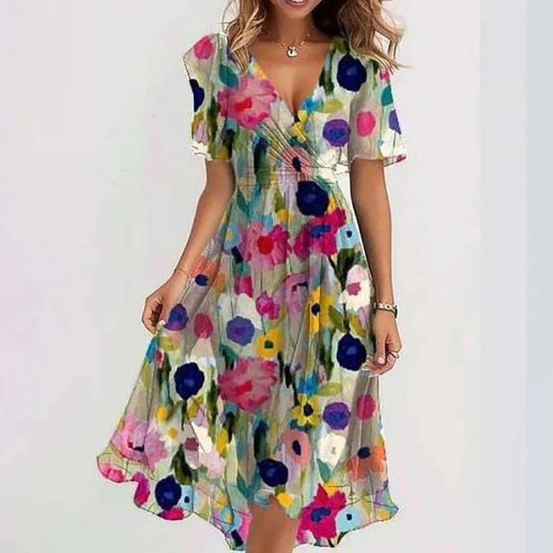 Noelia™ Robe Féminine Fleurie Élégance Romantique