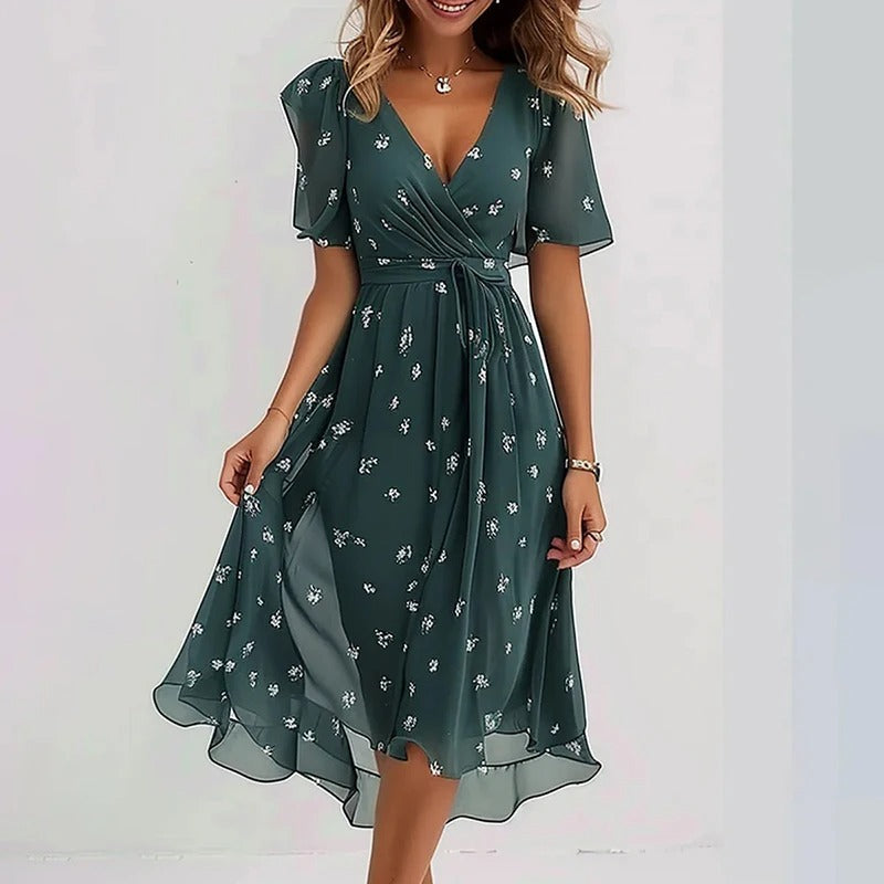 Noelia™ Robe Féminine Fleurie Élégance Romantique